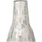 21" White Mother of Pearl Handmade Mosaic Inspired Vase with Pastel Blue and Pink Accents